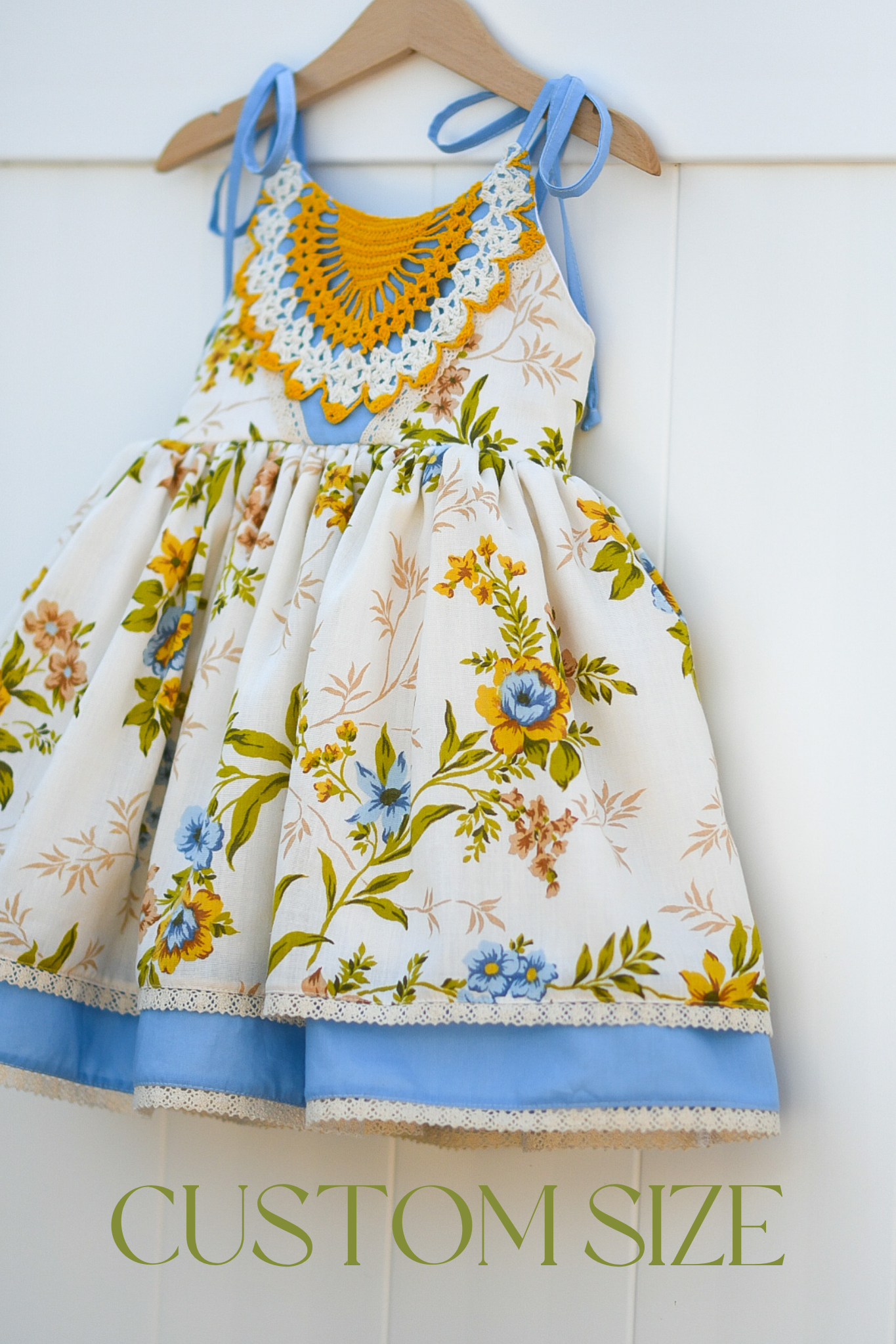 Vintage Blue/Mustard Floral Custom