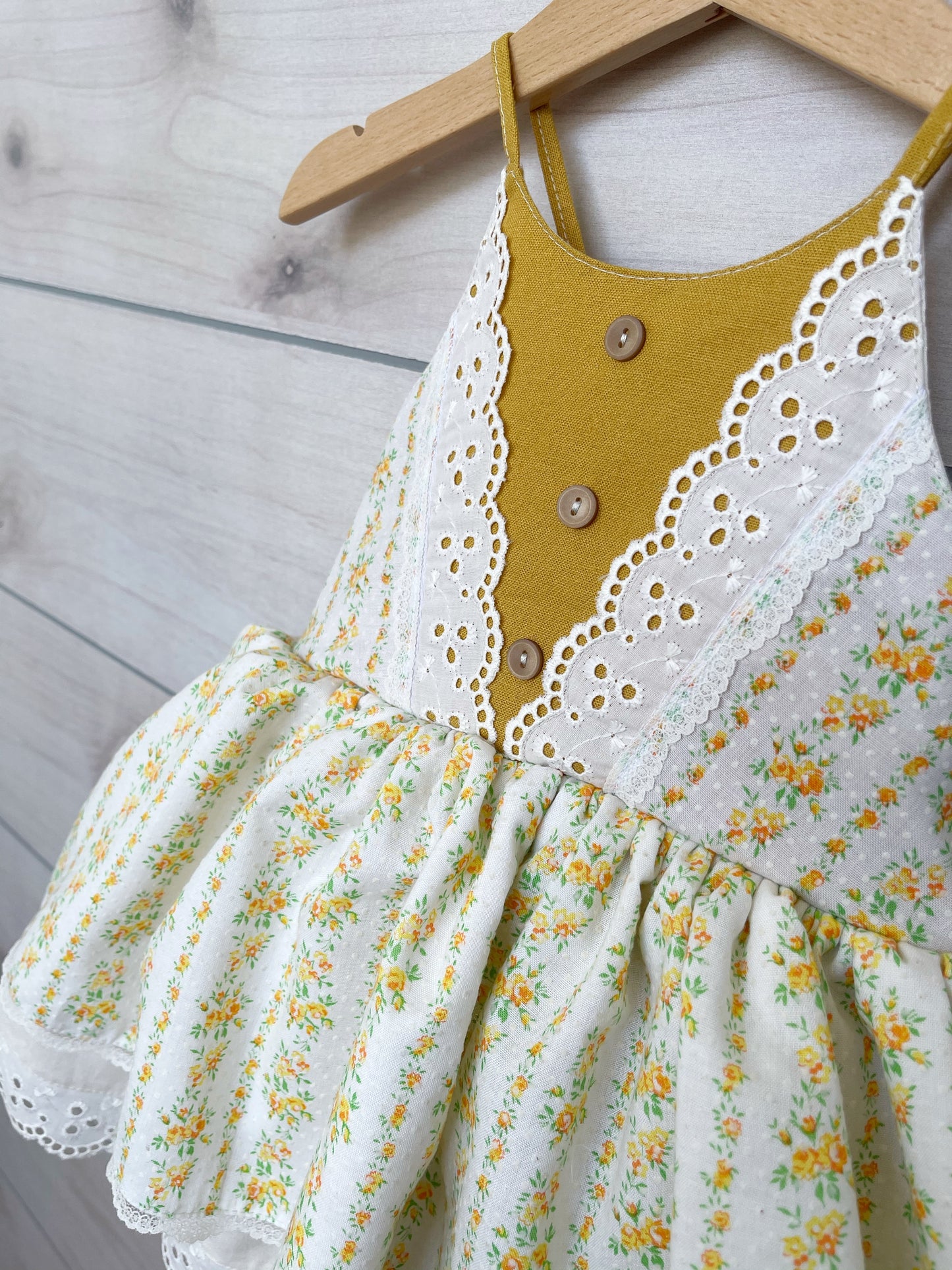 Size 2/3 Golden Mustard Skirted Romper