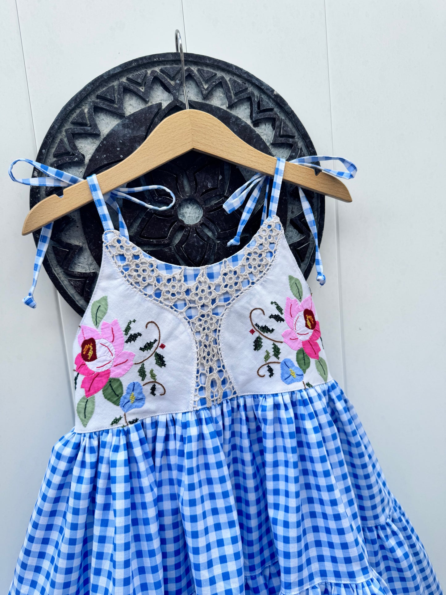 Vintage Blue Gingham Dress