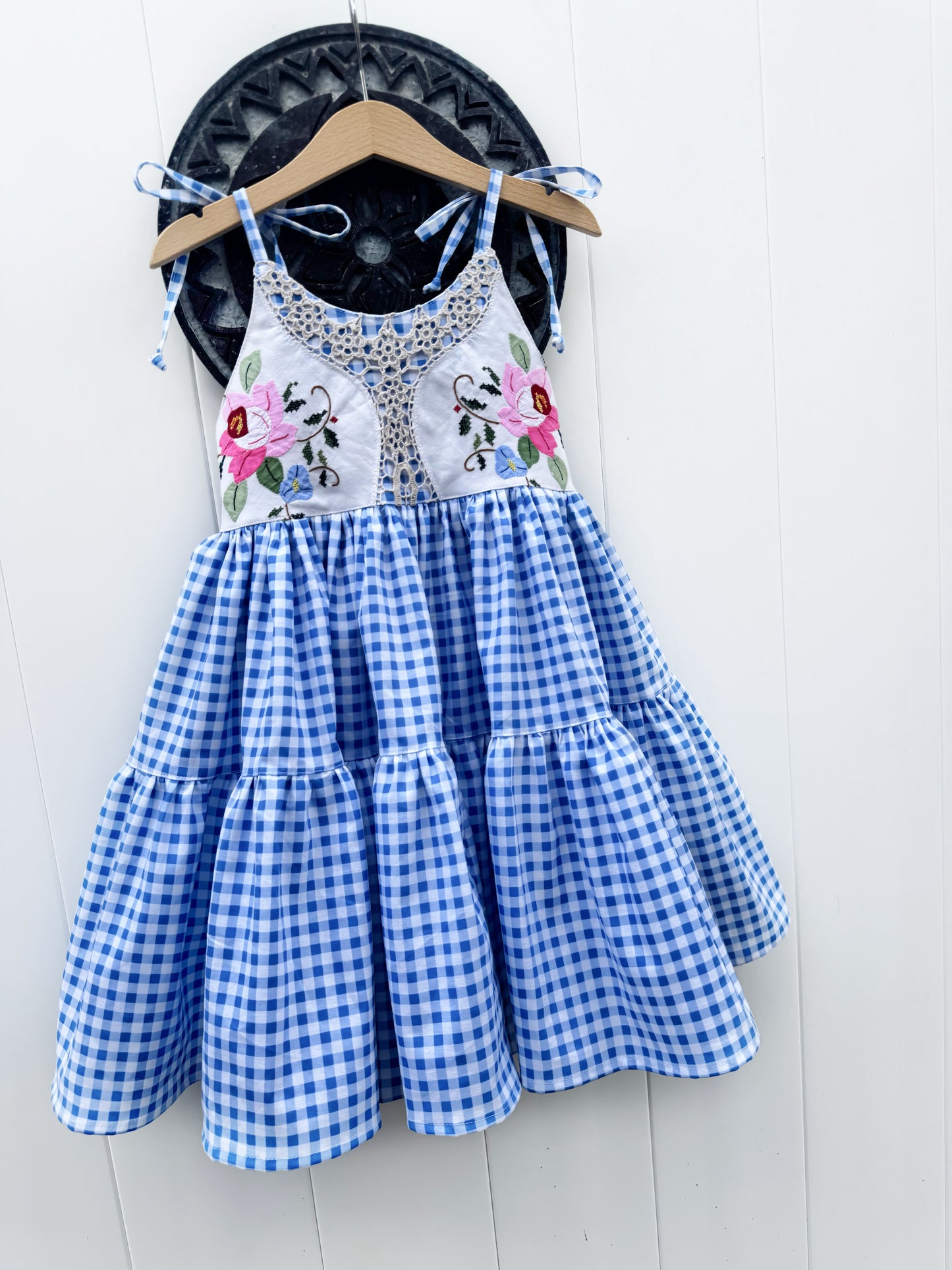 Vintage Blue Gingham Dress
