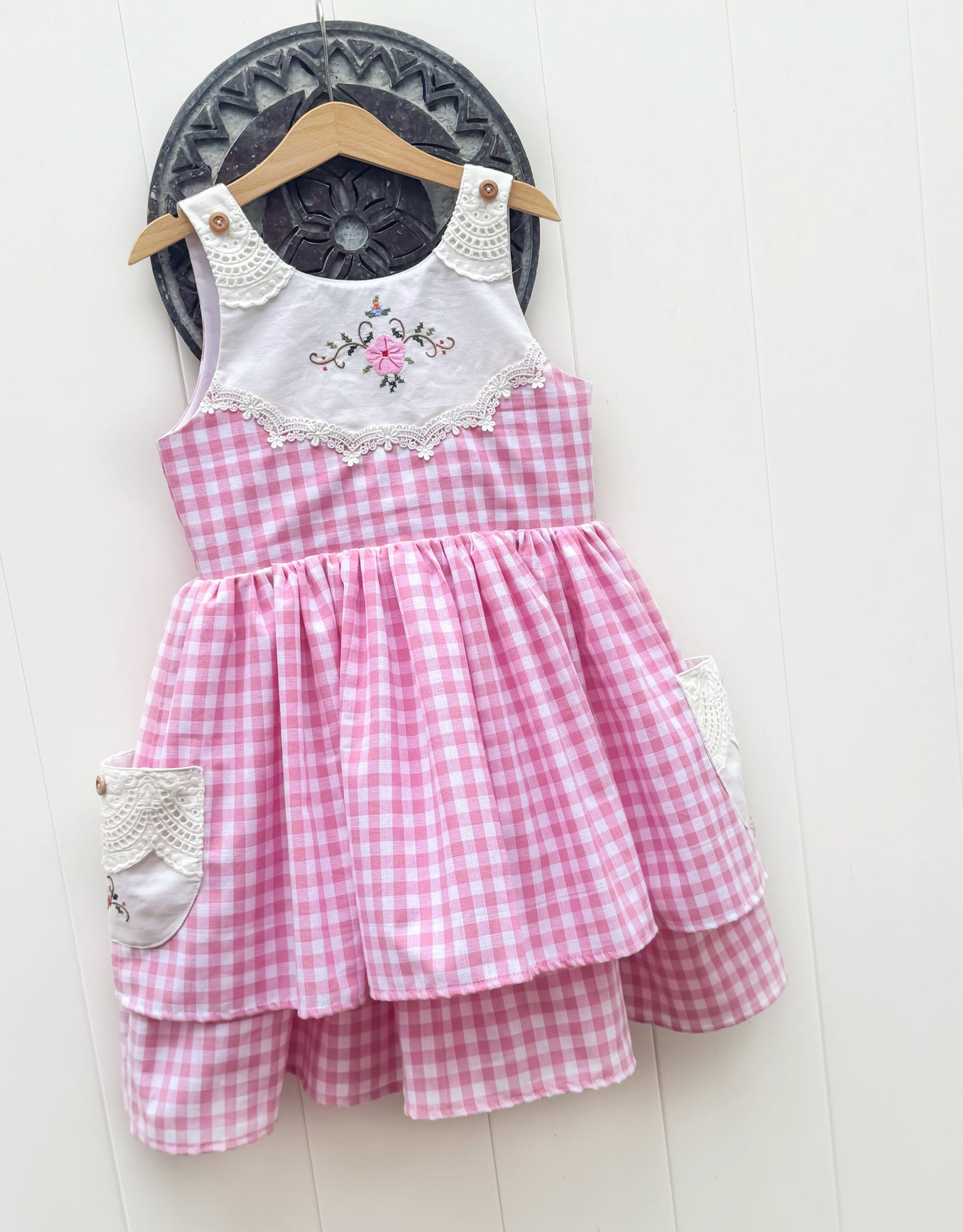 Vintage Pink Gingham Dress