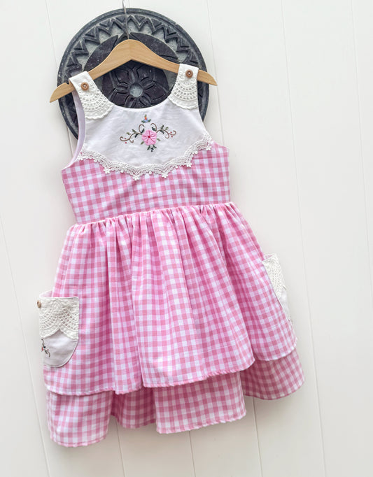 Vintage Pink Gingham Dress