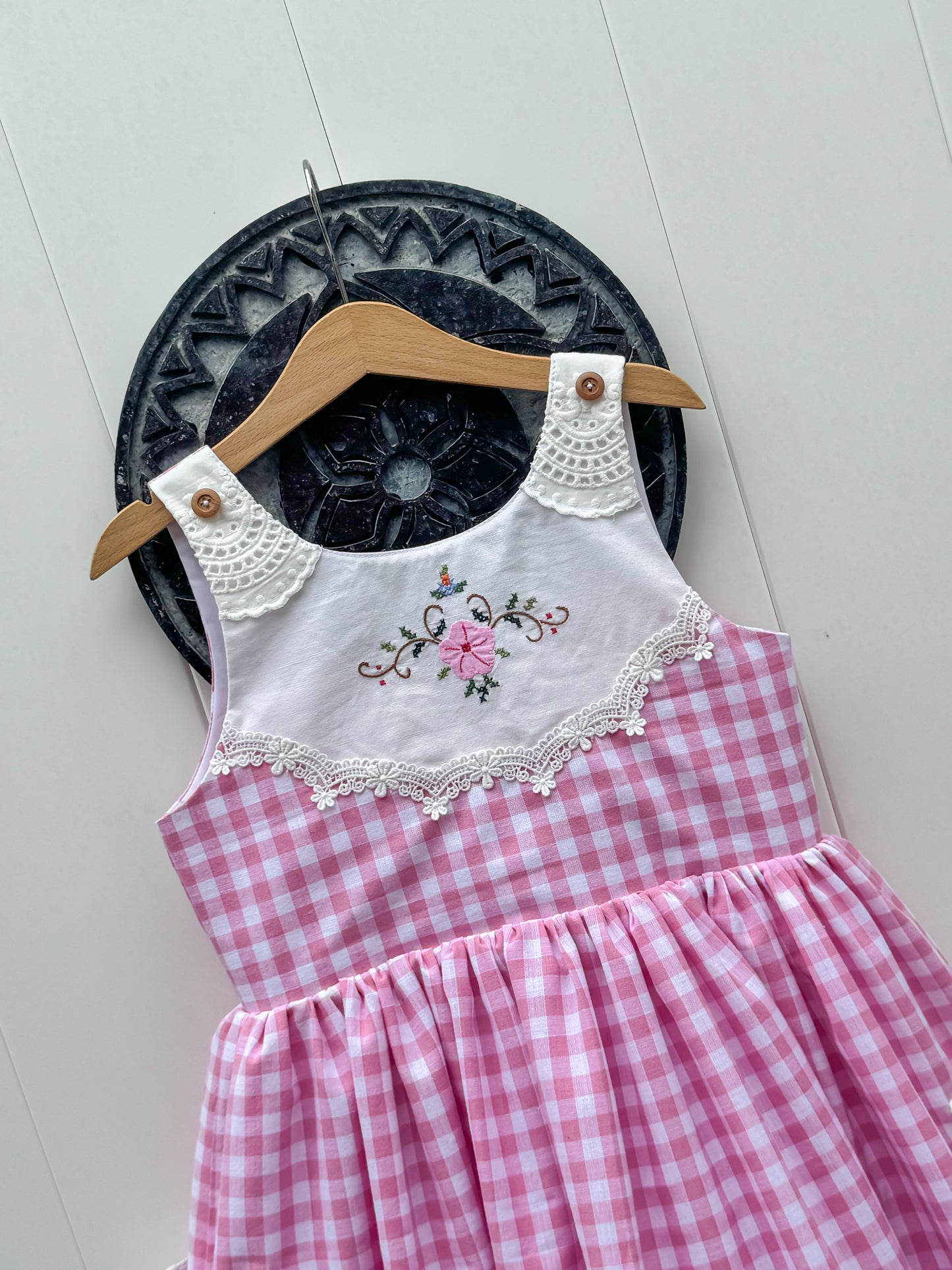 Vintage Pink Gingham Dress