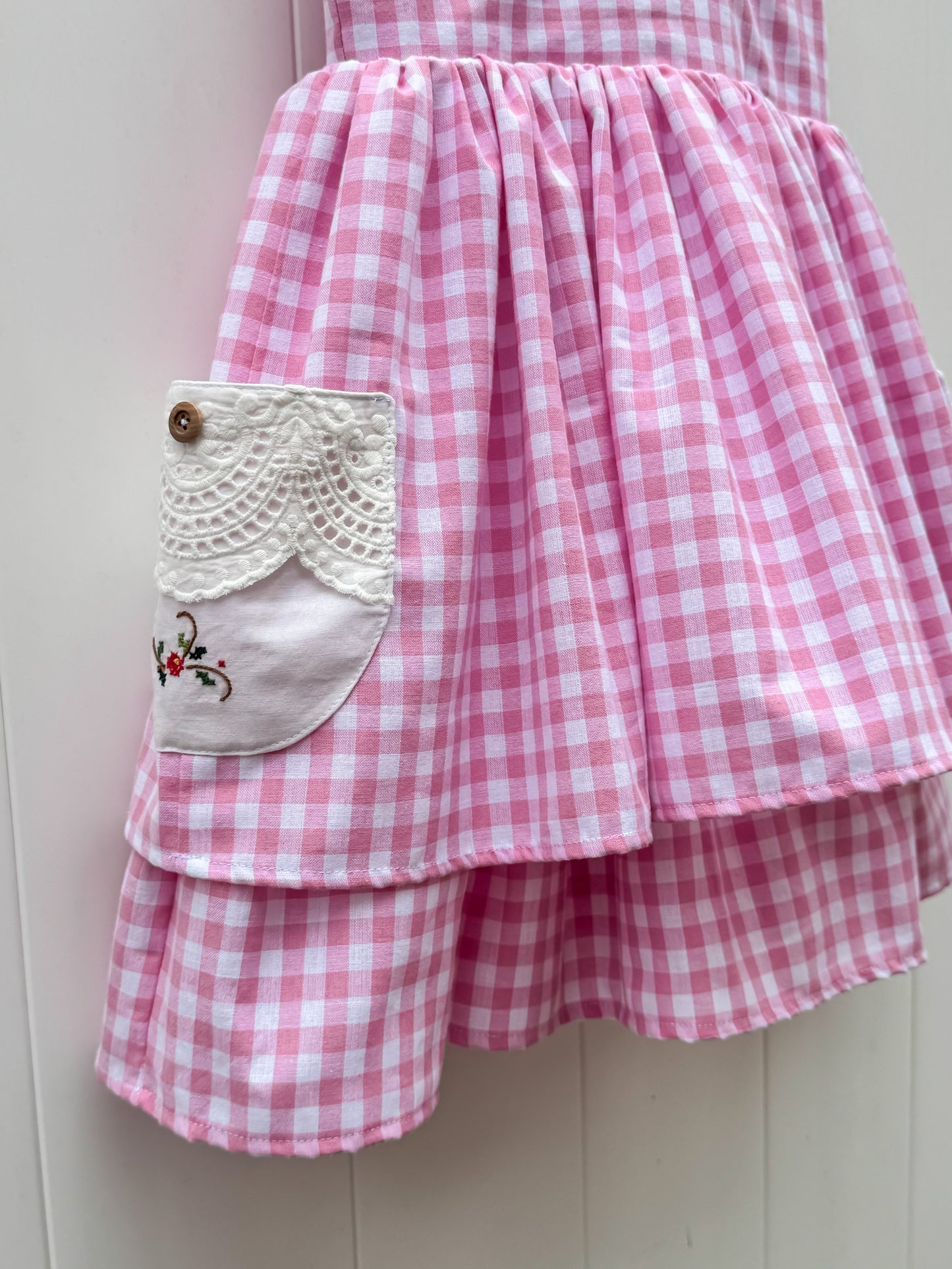 Vintage Pink Gingham Dress