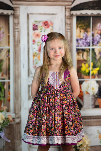 Flora Dress in Night Garden